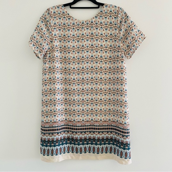 Lulus Botanical Beauty Beige Print Shift Dress Short Sleeves Mini Dress - Picture 2 of 16